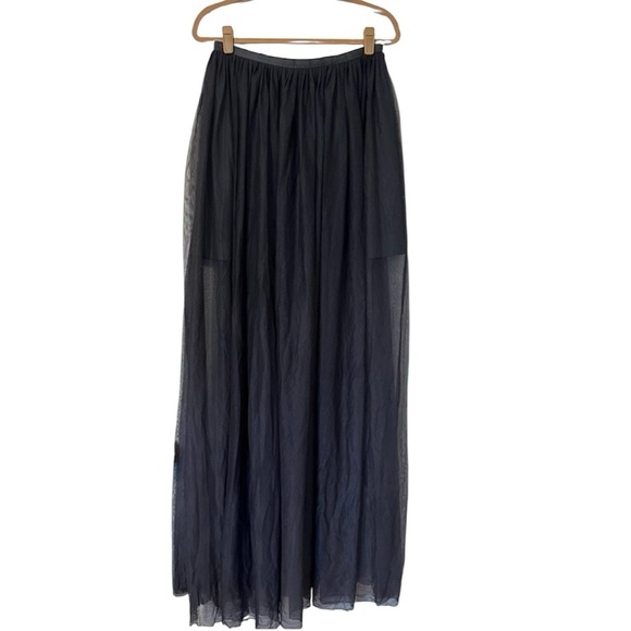 KEEPSAKE The Label Tulle Overlay Maxi Skirt Womens Large Navy - Picture 1 of 7